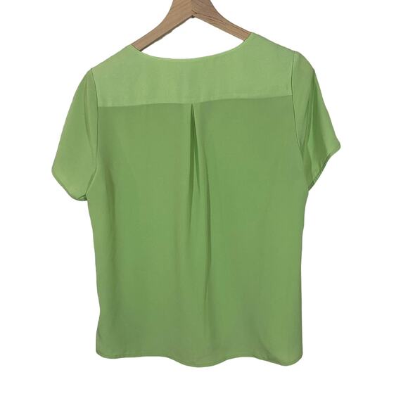 Pendleton Lime Green Short Sleeve Blouse Top Lightweight Sz 8 - Picture 9 of 9